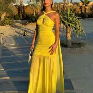 Robes d'automne en gros pour femmes : Robes décontractées, élégantes et modestes, robes moulantes sans manches en mousseline de haute qualité pour soirée - Product Image 4