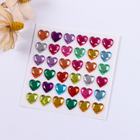 Feuille d'autocollant acrylique auto-adhésif 3D coloré étoile visage gemmes autocollant cristal strass autocollants pour bricolage artisanat Scrapbooking