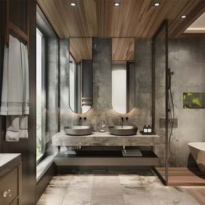 China Factory Modern Wall Mounted Bathroom <b>Vanity</b> Set for Bathroom Hotel Villa Apartment Washroom LED Mirror Cabinet - Product Image 3