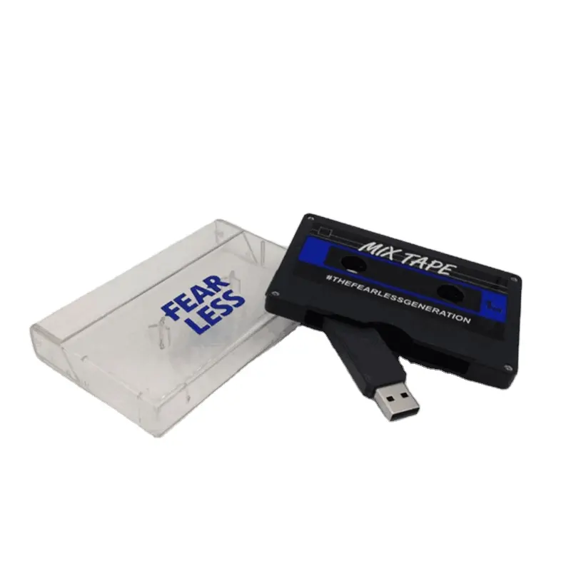 Hadiah Promosi Produk Baru Pita Kaset Plastik 32G 64G 16GB Stik Usb Flash Drive 2.0 Pen Memori dengan Logo Kustom