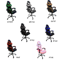 WS8043PL Chaise de jeu avec coussin à ressort ensaché, chaise d'ordinateur ergonomique à dossier haut, chaise de jeu inclinable en cuir Pu 350LBS