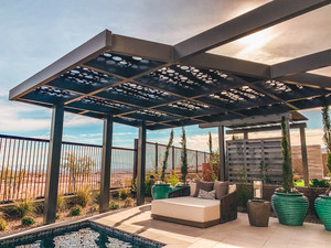Moustiquaires pour pergola de camping, vidéo manuelle à vendre, pergola extérieure en aluminium à lames en fer forgé - Product Image 5