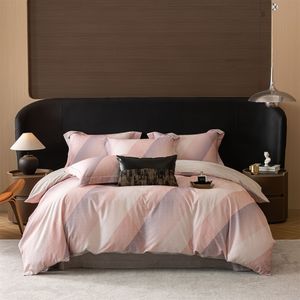 Parure de lit quatre pièces en pur coton, housse de couette et draps, taille extra large standard, antibactérienne, anti-acariens, transfert thermique - Product Image 4