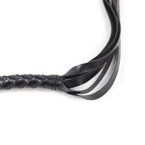 Vente en gros d'usine de jouets sexuels SM, fouets en cuir tressé faits à la main, fouets à crins, pointeurs, fouets en cuir entièrement noirs, fouets longs, pour adultes - Product Image 5