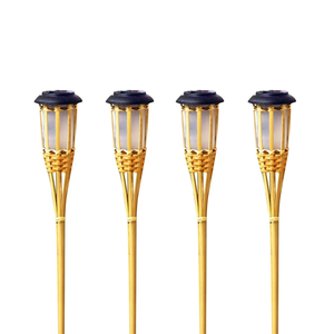 Бамбуковые светодиодные фонари ручной работы на солнечных батареях, мерцающее пламя, водонепроницаемое уличное декоративное освещение, автоматическое освещение для садового применения - Product Image 4