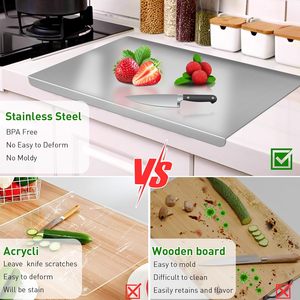 304 thép không gỉ thớt cho nhà bếp, thích hợp cho thịt rau bánh mì và nướng (60x40 cm/23.62x15.75 <span class=keywords><strong>in</strong></span>) - Product Image 4