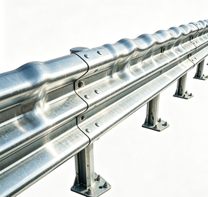 PiPe W Beam Guardrail Q235/Q355 Material 4130mm Length Hot-<b>dip</b> Galvanized 550g Diamond Grade Reflective H1W2 Protection Barrier - Product Image 1
