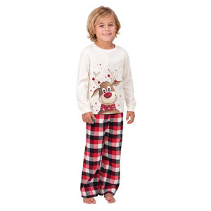 Outono inverno nova UE/EUA pai-filho pijamas alce impressão pai-filho outfit família Natal home wear manga longa sleepwear - Product Image 6