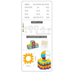 Blocs de construction en plastique ABS pour bébé, ensemble de puzzle éducatif, jouets de transformation pour enfants, assemblage préscolaire pour STEM, <span class=keywords><strong>80</strong></span> pièces - Product Image 2