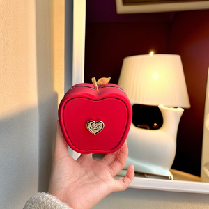 Rose éternelle motif carré personnalisé boîte-cadeau de bijoux de Noël et de la Saint-Valentin avec motif de pomme pour emballage de colliers - Product Image 5