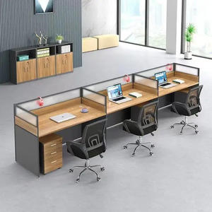 Design moderno scrivania acustica divisorio schermo forma lineare ufficio cubicolo Design tavolo in legno per uso ufficio - Product Image 1