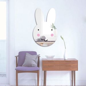 Autocollants muraux 3D en forme de lapin pour chambres d'enfants, décoration murale en acrylique, décoration de maison DIY, chambre à coucher, salle de bain, écologiques, autocollants adhésifs - Product Image 4
