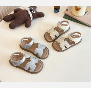 Sandali Estivi per Bambine con Punta Aperta, Nuove <span class=keywords><strong>Scarpe</strong></span> da Spiaggia con Suola Morbida, Versatili <span class=keywords><strong>Scarpe</strong></span> da Principessa con Strass - Product Image 5