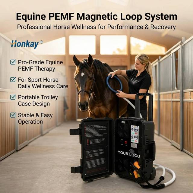 OEM ODM Portable Equine PEMF Loop System Veterinary Horse Sports Maintenance Machine With Large & Butterfly Magnetic Ring Probes