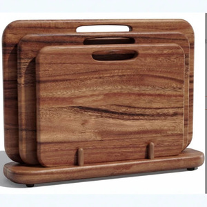 Simple walnut wood three-piece cutting board <b>set</b>, household steak cutting board, kitchen cutting board, rectangular household - Product Image 1