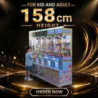 En gros, Machine à griffes Mega Super Mini en métal, avec fonction de pousse-monnaie, pour jouets en peluche blancs, poupées et ballons, dotée d'une carte PCB et d'une fonction d'amusement