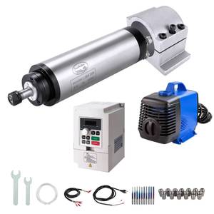มอเตอร์แกนหมุน CNC แบบระบายความร้อนด้วยน้ำ ER11 1.5KW 65 มม. 110V/220V เสียงเบา พร้อมชุด VFD และปั๊มน้ำสำหรับการทำงานเป็นเวลานาน - Product Image 1