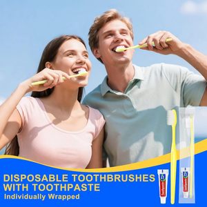 Wholesale Cheap <b>Disposable</b> Soft Bristle Charcoal <b>Toothbrush</b> and Toothpaste Kit for Travel Hotel Use - Product Image 2
