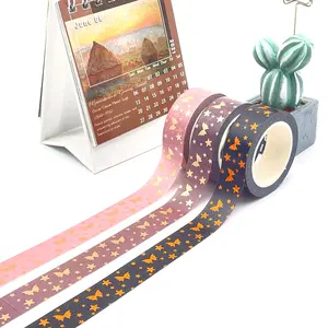 Rotolo personalizzato stile farfalla luna stelle con motivo a forma di piuma colorato decorativo nastro adesivo per mascheratura Washi