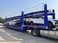 Semi-remorque porte-voitures en acier à double pont 3,5T, 3 essieux, suspension mécanique, capacité 28t, fabriquée en Chine