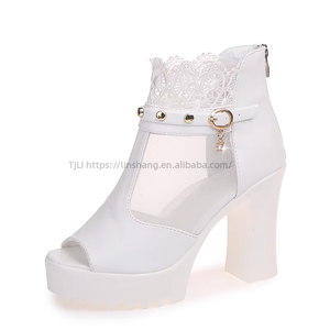 Women's High <b>Heel</b> Sandals Mature Sexy Women Transparent Triangle <b>Low</b> Price Thick Sole Women's <b>Black</b> Wedge Sandals - Product Image 2