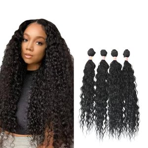 Wig rambut sintetis klasik bundar bulu halus wig rambut sintetis wig sintetis serat tahan panas alami - Product Image 1