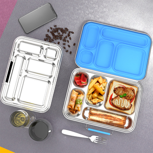 Aohea 5 Compartiments Boîte à lunch en acier inoxydable 3 compartiments Bento 2 5 Compartiments Boîte à lunch en acier inoxydable Bento - Product Image 3