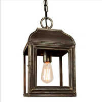 Lampe de luxe petite lanterne en métal noir lustres en laiton intérieur Restaurant Bar Café Café entrées de café lampes suspendues