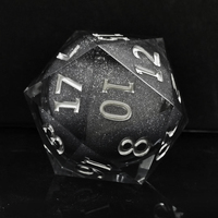 Personnalisé D20 Liquide Noyau Géant Résine Dés 55MM Polyèdre Jeu De Société Accessoires RPG Dragon City Sharp Edge Gemstone Coloré