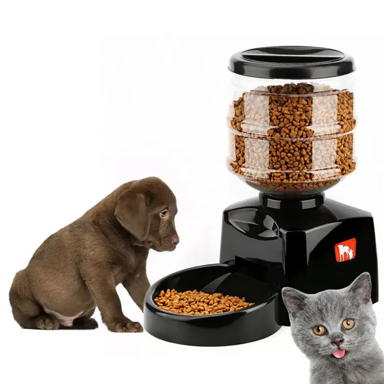 Alimentatore automatico per alimenti per animali domestici con ciotola per cani intelligente da 5,5 litri con registrazione di messaggi vocali e schermo LCD