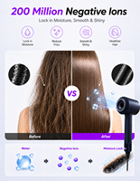 Secador de Pelo de Alta Velocidad con Protección Contra Daños por Calor e Iones Negativos, Secador de Pelo Portátil de Alta Potencia para el Cuidado del Cabello