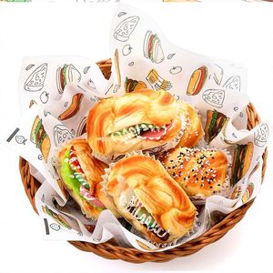 <b>Eco</b>-<b>Friendly</b> Recyclable Disposable Food Grade Greaseproof Waterproof PE Parchment <b>Paper</b> Custom Logo Sandwich Hamburger Cake Gift - Product Image 4