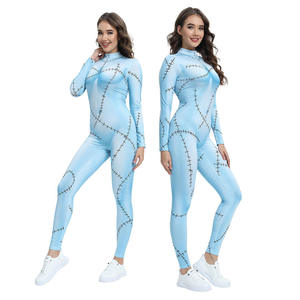 Disfraz de Sally de Película de Anime para Halloween Conjunto de Fiesta Cosplay Vestido Navideño para Mujer Mono Ajustado Catsuit Zentai Body Gótico Leggings - Product Image 3