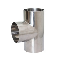 En Stock: Conexión Sanitaria en T de Acero Inoxidable de 3 Vías SUS304 SUS316L, Pulido Espejo, Cumple con Estándares 3A DIN ISO