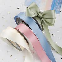 Ruban en satin double face Nais 2,5 cm, polyester à double face pour emballage cadeau, gâteaux, bouquets et fleurs