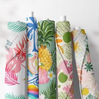WF Fabricant d'usine Géométrie Hawaii Island Designs 100% Tissu imprimé en popeline de rayonne à séchage rapide Écologique pour filles Femmes