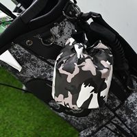 Accessoires de golf personnalisés Tee sac en cuir PU imprimé porte-balle de golf broderie Golf objets de valeur sac pochette