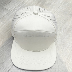 Casquette sportive ZZB en nylon 7 panneaux à bord plat, perforée au laser, respirante, imperméable et à séchage rapide, avec ventilation par corde – Vente en gros personnalisée - Product Image 5
