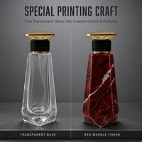 Flacon de parfum géométrique mat de luxe 30ml 50ml 100ml, logo personnalisé, motif marbré, verre, cadeau pour femmes et hommes, design unique
