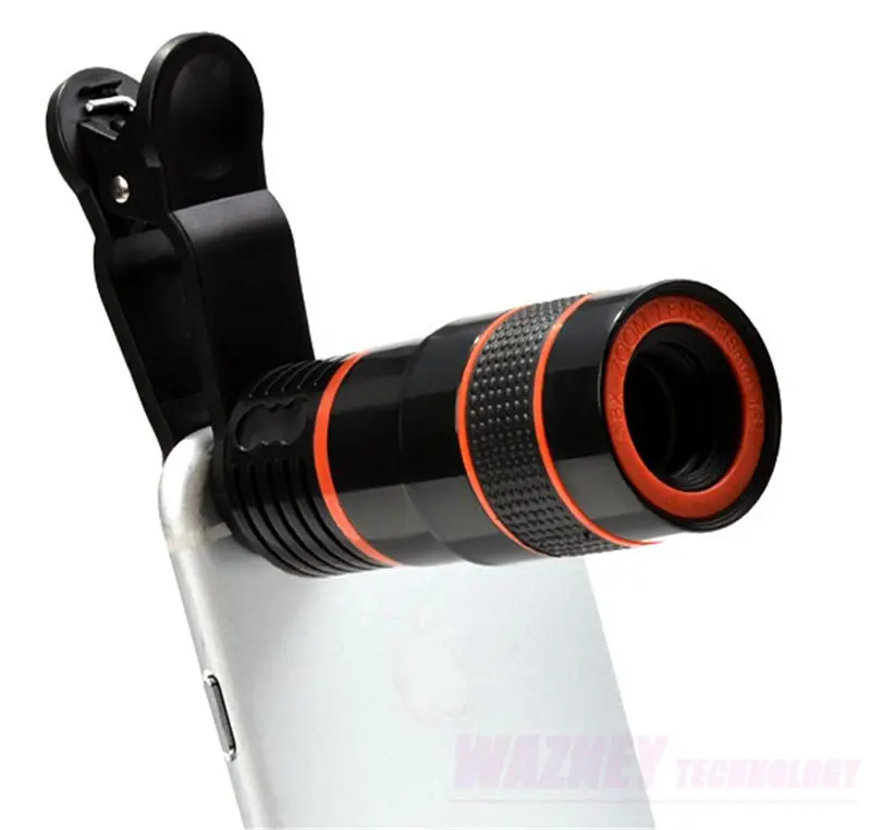 8X Optical 8 Times Zoom lens Cell Phone Telescope Camera LENS With Clip for iPhone Samsung Smartphones for Camping hunting Sport