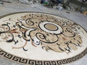 วอเตอร์เจ็ทพื้นหินอ่อนทรงกลมเหรียญกำหนดเองสำหรับทางเข้าวิลล่าล็อบบี้หินขัดมันหรูหราทันสมัยดีไซน์ปูพื้น - Product Image 5