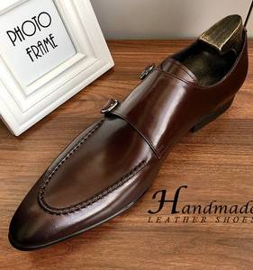 Nuevas botas de tobillo con hebilla a la moda de Monk. Zapatos de vestir formales de negocios con punta en pico, de cuero vacuno, para hombre. - Product Image 1