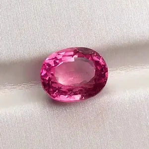 new arrival gemstone wholesale for jewelry making 3.39ct natural Rubellite deep pink tourmaline loose stone