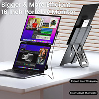 Kwumsy Nouvel Arrivage N2 16" Écran Double Extension Écran d'Ordinateur Portable 1200P Moniteur Portable Double Détachable