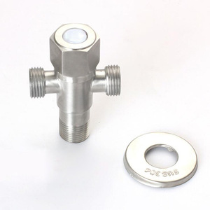 Válvula angular de acero inoxidable 304, válvula de cierre de agua con rosca macho de 1/2 pulgada para uso general - Product Image 1