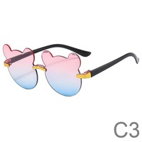 Nuevas gafas de sol redondas sin montura con orejas de oso bonitas a la moda para niños de alta calidad se pueden personalizar al por mayor
