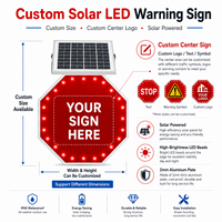 Señal de Tráfico LED Solar Personalizada de Fábrica, Señal de Advertencia Alimentada por Energía Solar con Símbolo Personalizado para Seguridad en la Construcción y Carreteras