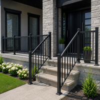 Clôture d'escalier en alliage d'aluminium sur mesure de 6 pieds, finition naturelle thermolaquée, design moderne durable avec installation rapide