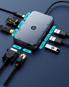 Venta caliente para HP TC 231/232/233/235/236 HDMI RJ45 USB VGA tipo C portátil ordenador portátil aleación de aluminio Hubs estación de acoplamiento - Product Image 6