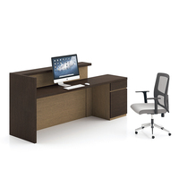Dernier design de bureau d'accueil moderne en bois pour hôtel, école, centre commercial avec hauteur réglable et garantie de 5 ans